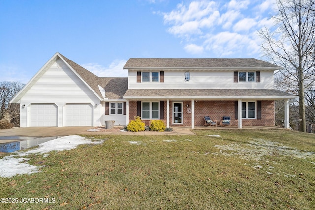 front of property with a garage and a front yard