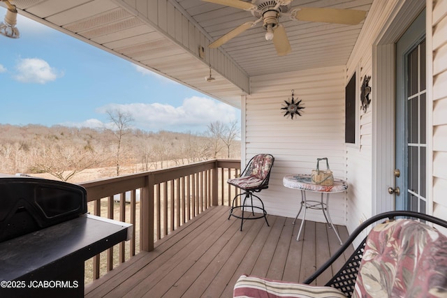 deck with ceiling fan