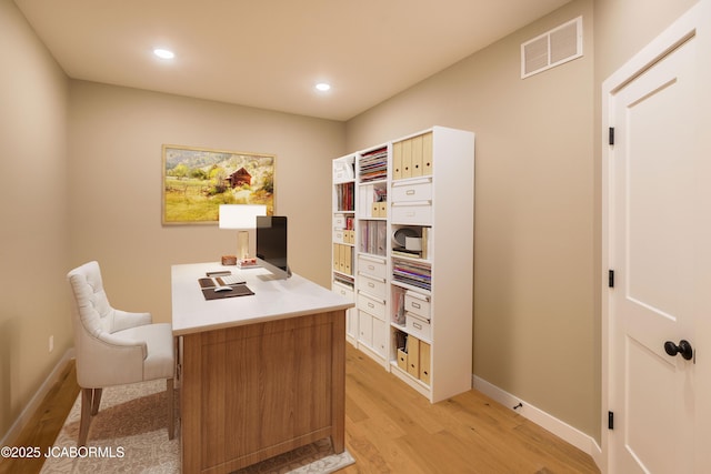 5610 Birch Creek Ln, Jefferson City, MO 65101 - office space with light wood-style flooring, baseboards, and recessed lighting