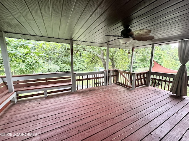 2412 Scenic Dr, Jefferson City, MO 65101 - wooden deck with a ceiling fan