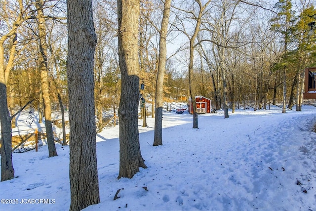 view of snowy yard