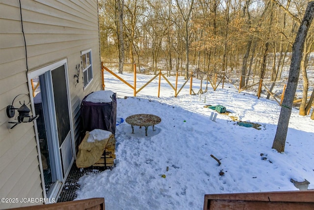 view of snowy yard