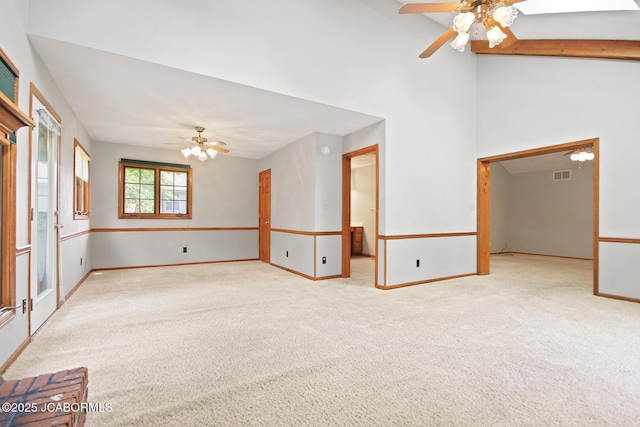 1101 E Maplewood Ct, Jefferson City, MO 65109 - carpeted spare room featuring a ceiling fan and baseboards