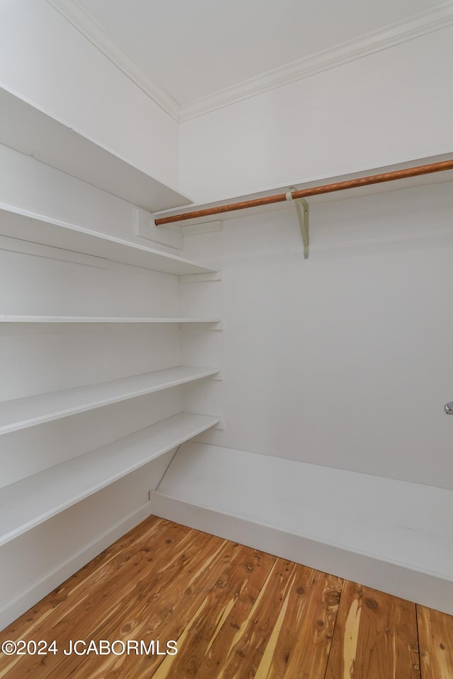 spacious closet featuring hardwood / wood-style floors