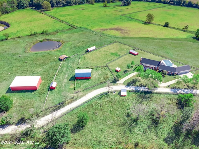 bird's eye view with a rural view