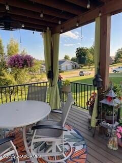 wooden deck with covered porch