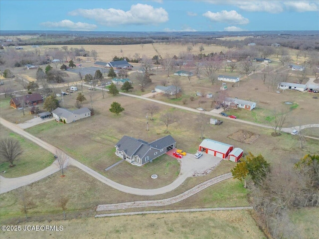 drone / aerial view with a rural view