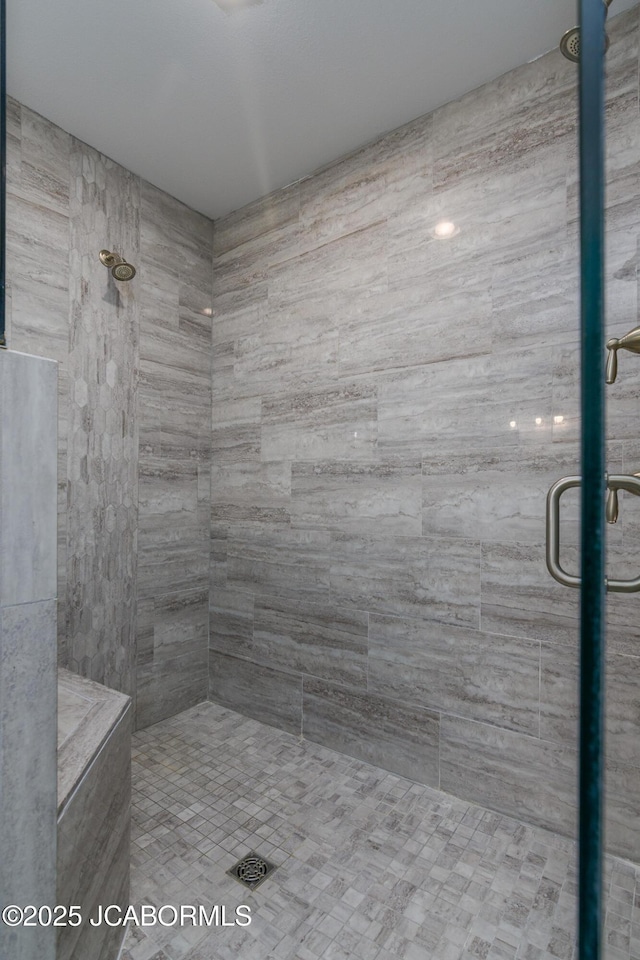 full bathroom featuring a shower stall