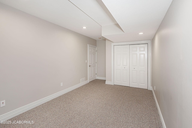 4205 Grant Ln, Columbia, MO 65203 - unfurnished bedroom with light carpet, recessed lighting, and a closet
