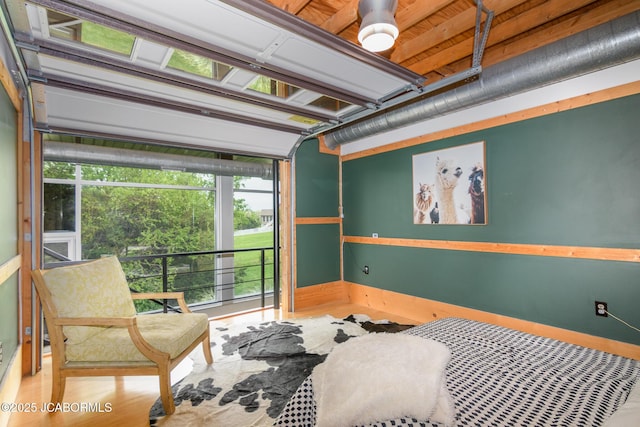 bedroom with a garage