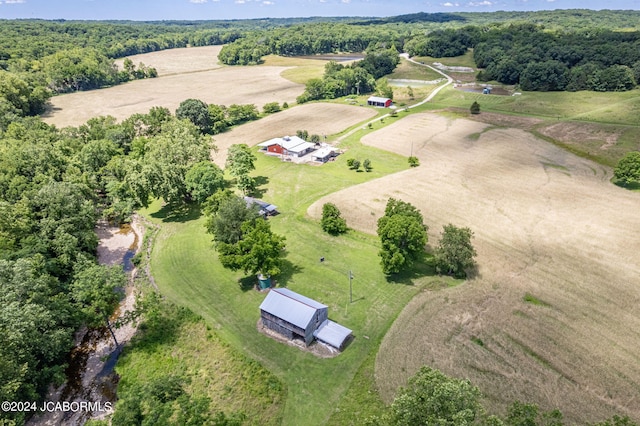 drone / aerial view with a rural view