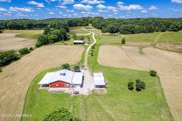 bird's eye view with a rural view