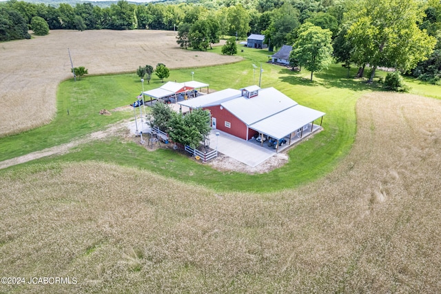 drone / aerial view with a rural view