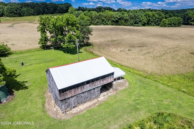 drone / aerial view with a rural view