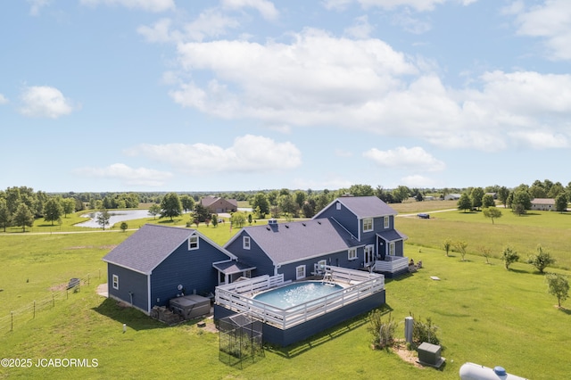 6733 Rocking Horse Ln, Fulton, MO 65251 - aerial view of property and surrounding area featuring a nearby body of water and a pool