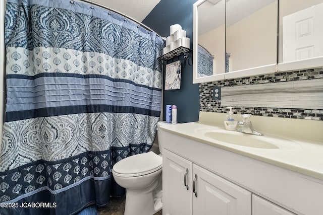6733 Rocking Horse Ln, Fulton, MO 65251 - bathroom with backsplash, vanity, and toilet