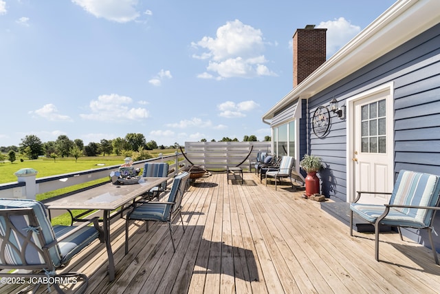 6733 Rocking Horse Ln, Fulton, MO 65251 - wooden deck featuring outdoor dining area