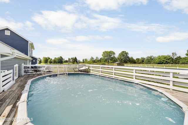 6733 Rocking Horse Ln, Fulton, MO 65251 - view of pool with a deck and view of wooded area