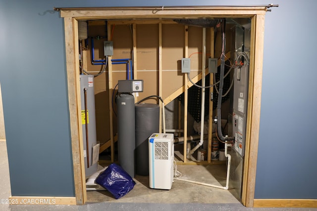 utilities featuring gas water heater