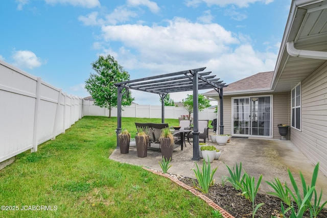 180 Venus St, Holts Summit, MO 65043 - view of yard featuring a pergola and a patio area
