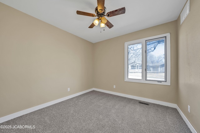 160 Ravenwood Dr, Camdenton, MO 65020 - carpeted spare room with visible vents, baseboards, and ceiling fan