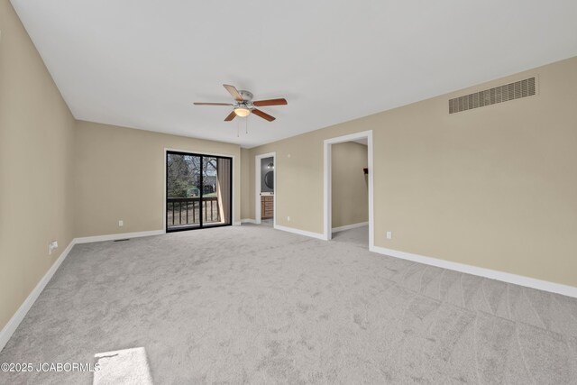 160 Ravenwood Dr, Camdenton, MO 65020 - carpeted spare room featuring baseboards, visible vents, and ceiling fan