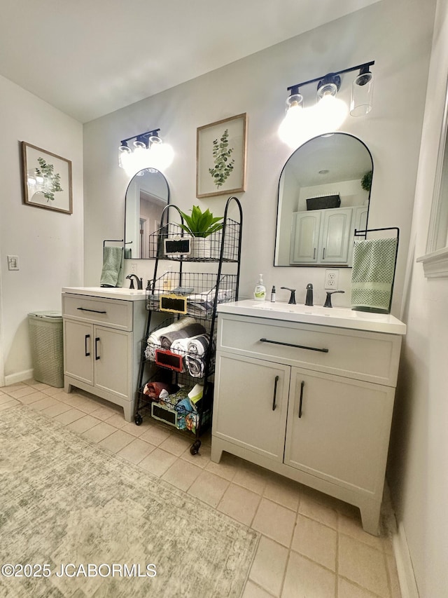 405 Lorene St, California, MO 65018 - full bath featuring tile patterned floors and two vanities