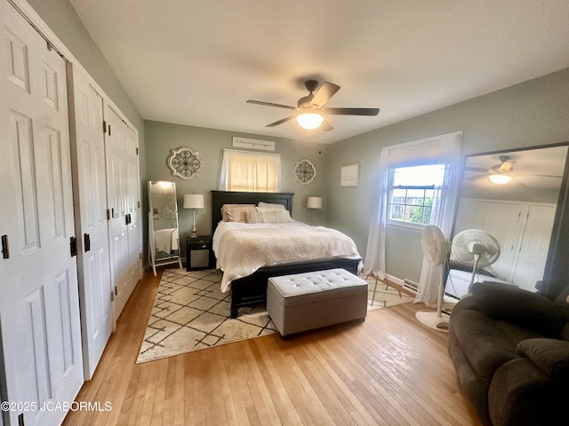 405 Lorene St, California, MO 65018 - bedroom featuring light wood finished floors and a ceiling fan