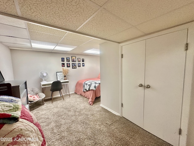 405 Lorene St, California, MO 65018 - bedroom with a paneled ceiling and carpet floors