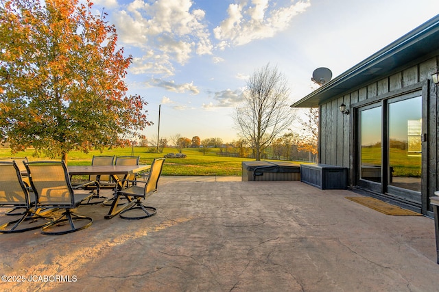 140 County Road 412, Fayette, MO 65248 - view of patio / terrace with a hot tub and outdoor dining space