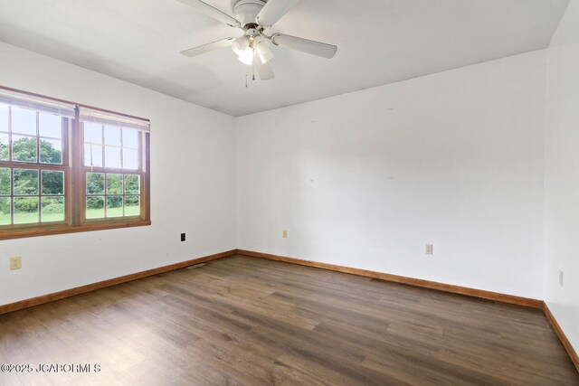 3861 State Road H, Fulton, MO 65251 - empty room with wood finished floors and ceiling fan