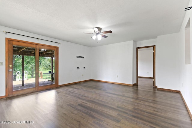 3861 State Road H, Fulton, MO 65251 - unfurnished room featuring dark wood finished floors, a ceiling fan, and a textured ceiling