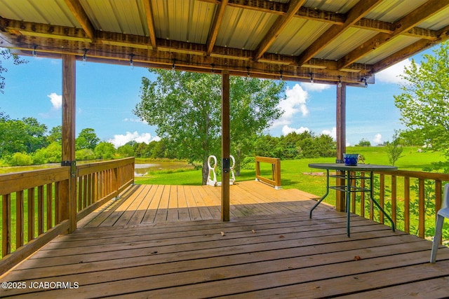 3861 State Road H, Fulton, MO 65251 - deck featuring a lawn and view of wooded area