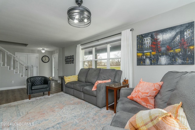 living room featuring hardwood / wood-style floors