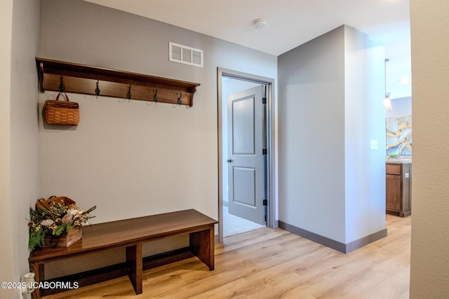 mudroom featuring light hardwood / wood-style floors