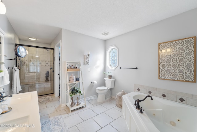 1548 Skyview, Holts Summit, MO 65043 - bathroom featuring a shower stall, a whirlpool tub, toilet, tile patterned flooring, and baseboards