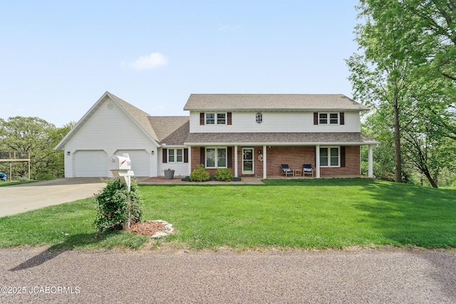 1548 Skyview, Holts Summit, MO 65043 - traditional home featuring driveway, a porch, a garage, and a front lawn