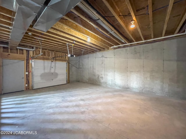 basement featuring a garage