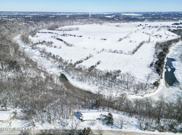 view of snowy aerial view