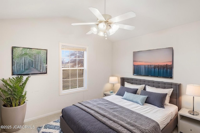 31500 Skyline Dr, California, MO 65018 - bedroom featuring lofted ceiling, carpet flooring, and a ceiling fan