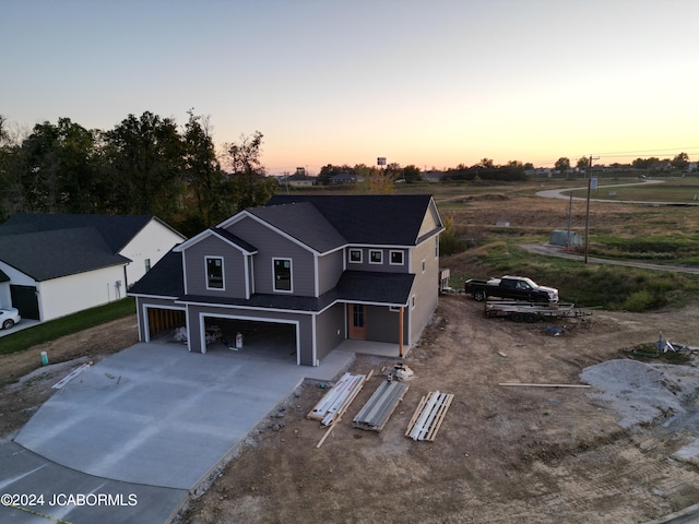 view of front facade featuring a garage