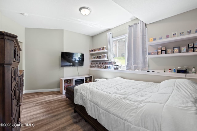 bedroom with wood-type flooring