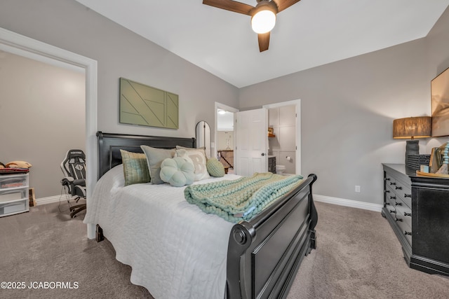 1503 State Highway Z, Centertown, MO 65023 - carpeted bedroom with baseboards, a ceiling fan, and ensuite bath