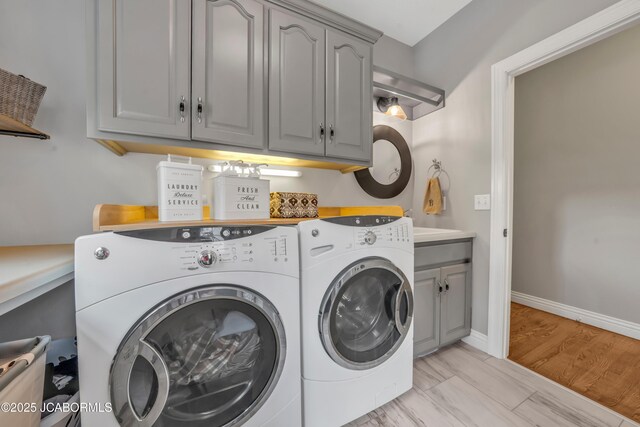 1503 State Highway Z, Centertown, MO 65023 - laundry room with washer and dryer, cabinet space, and baseboards
