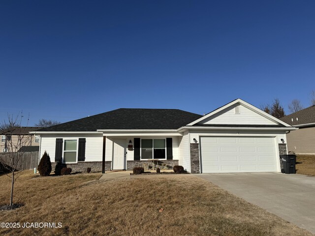 ranch-style home with a garage