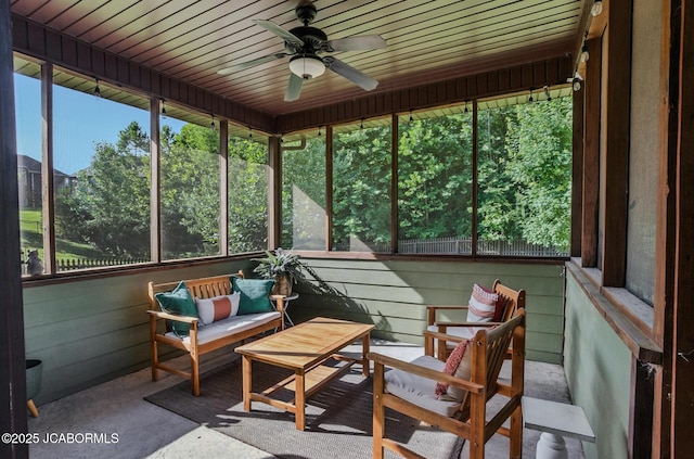 5004 Bates Creek Ct, Columbia, MO 65201 - sunroom with healthy amount of natural light and ceiling fan