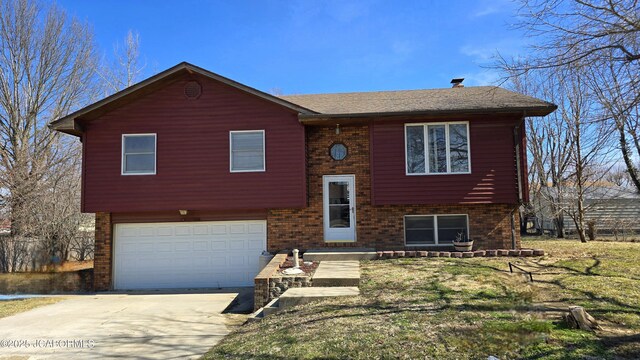 raised ranch with a garage