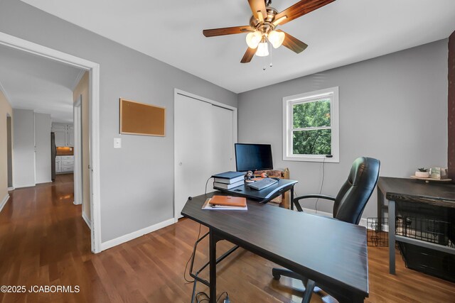 2213 Tanner Bridge Rd, Jefferson City, MO 65101 - office space with wood finished floors and ceiling fan