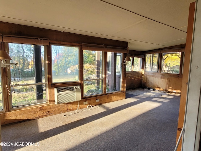 unfurnished sunroom featuring cooling unit