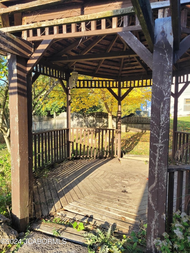 deck featuring a gazebo